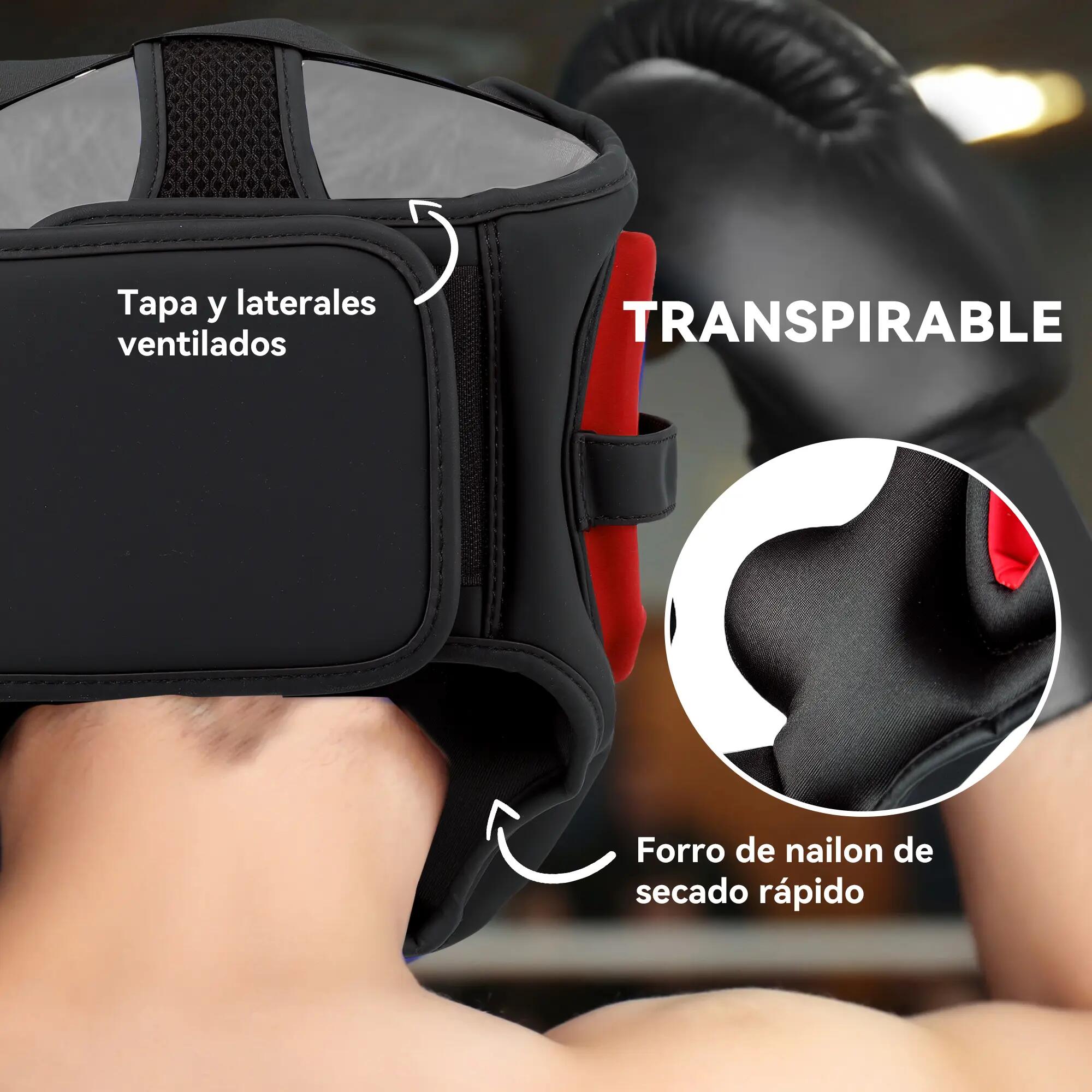 Casque de boxe MMA avec sangle ajustable pour grappling, sparring, arts martiaux 8/9