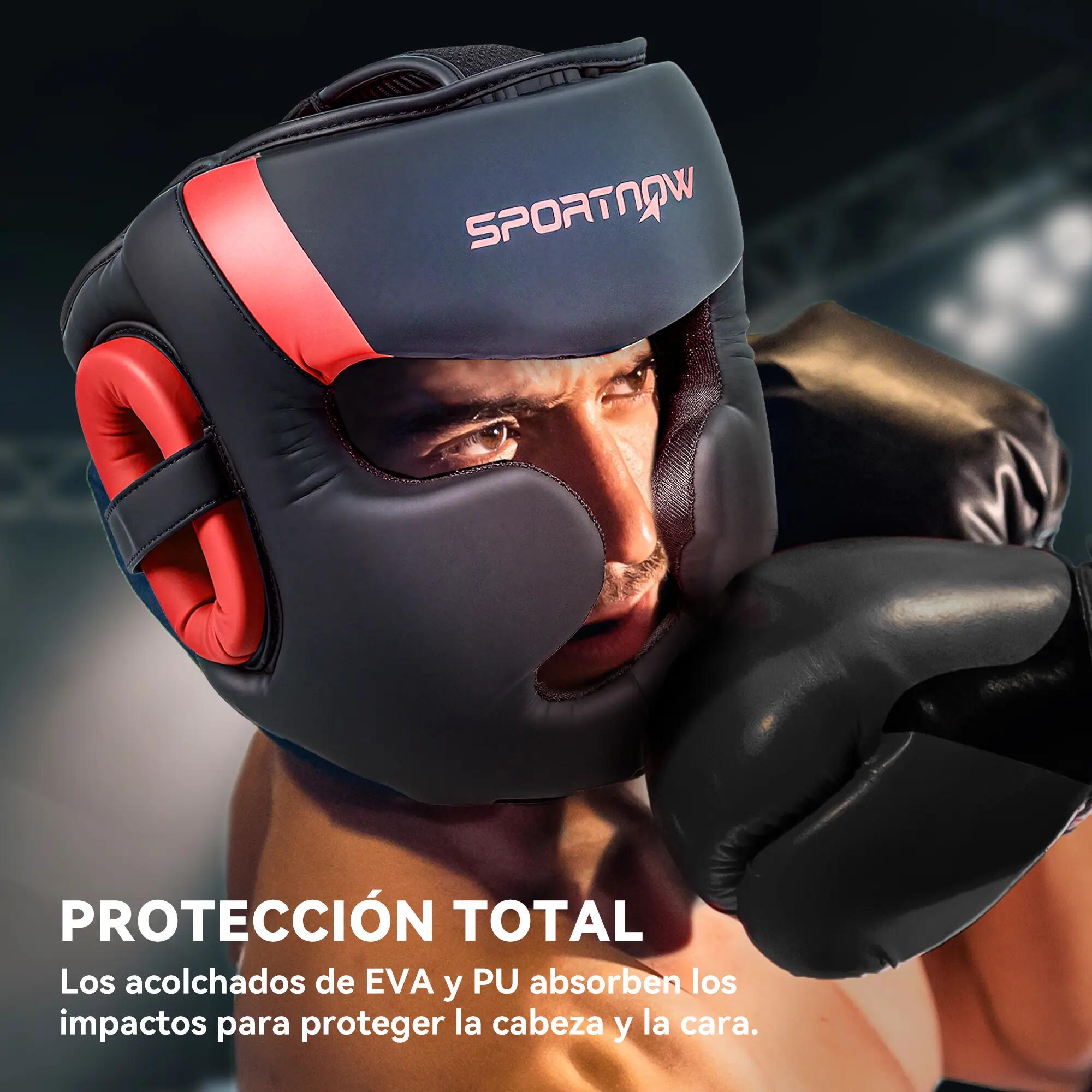 Casque de boxe MMA avec sangle ajustable pour grappling, sparring, arts martiaux 6/9