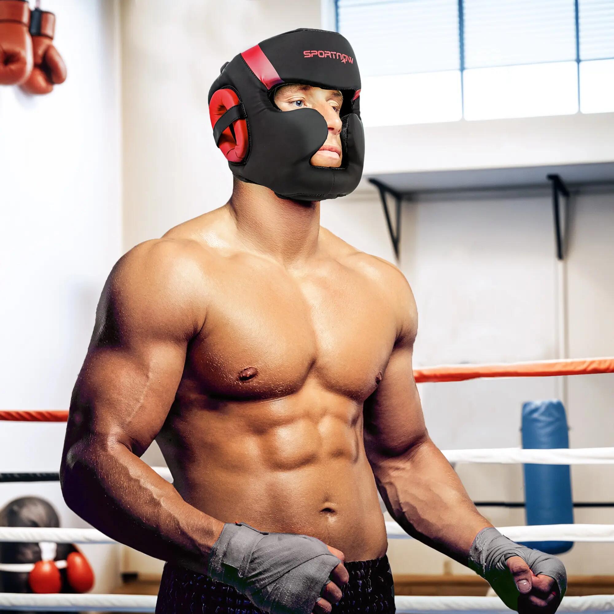 Casque de boxe MMA avec sangle ajustable pour grappling, sparring, arts martiaux 4/9