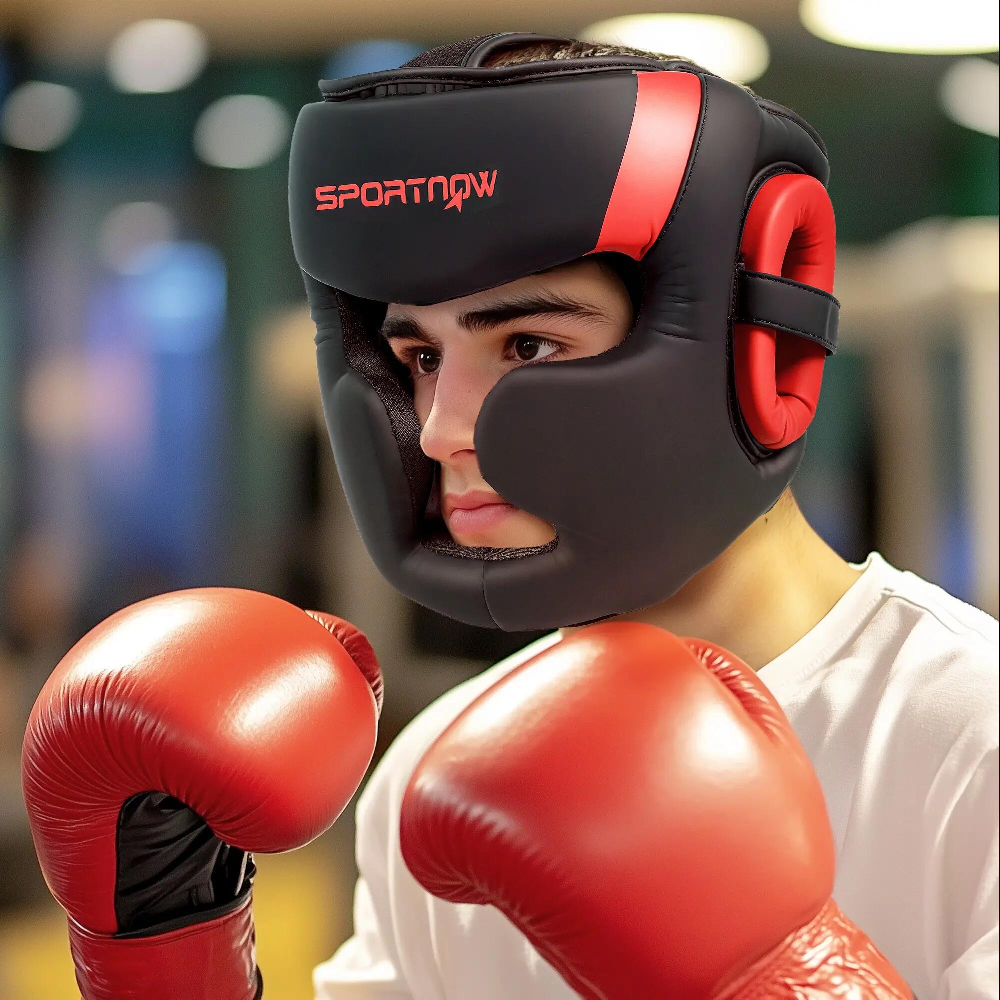 Casque de boxe MMA avec sangle ajustable pour grappling, sparring, arts martiaux 3/9