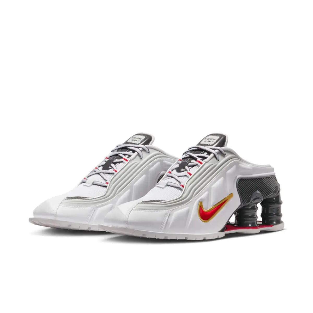 Shox MR4 Mule Martine Rose Metallic Platinum Varsity Red 5/6