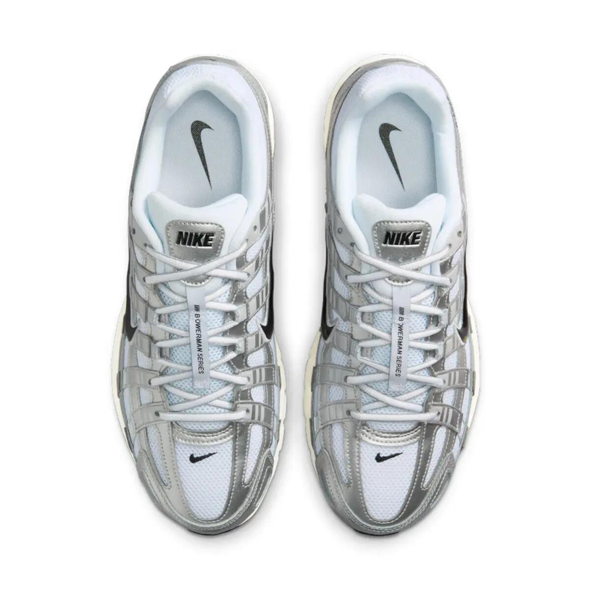 Nike P 6000 White Metallic Silver Flat Silver Black 5/6