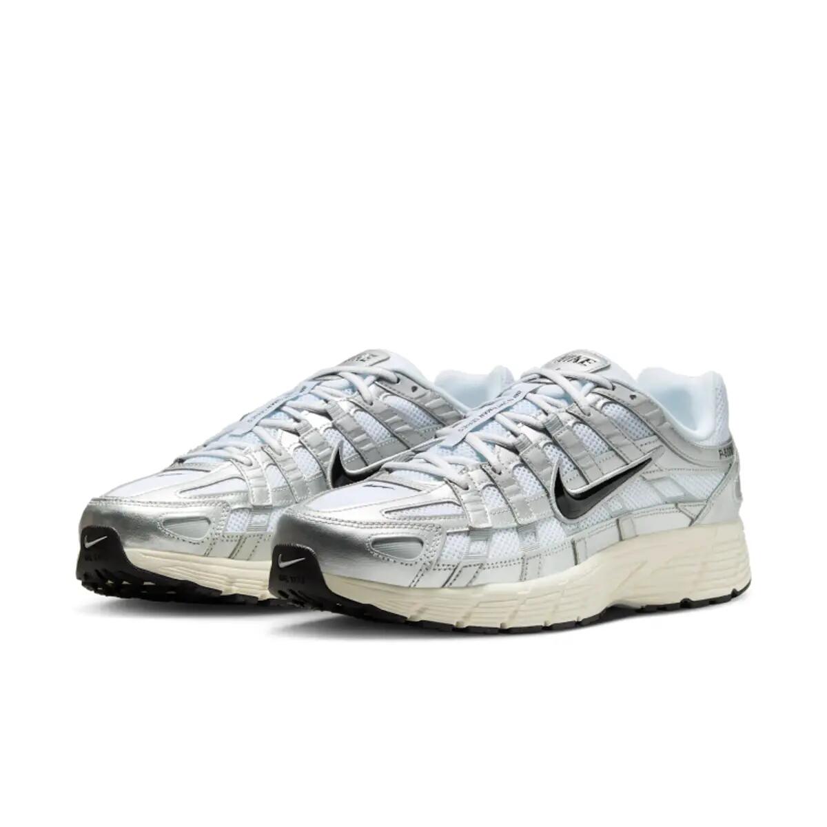 Nike P 6000 White Metallic Silver Flat Silver Black 4/6