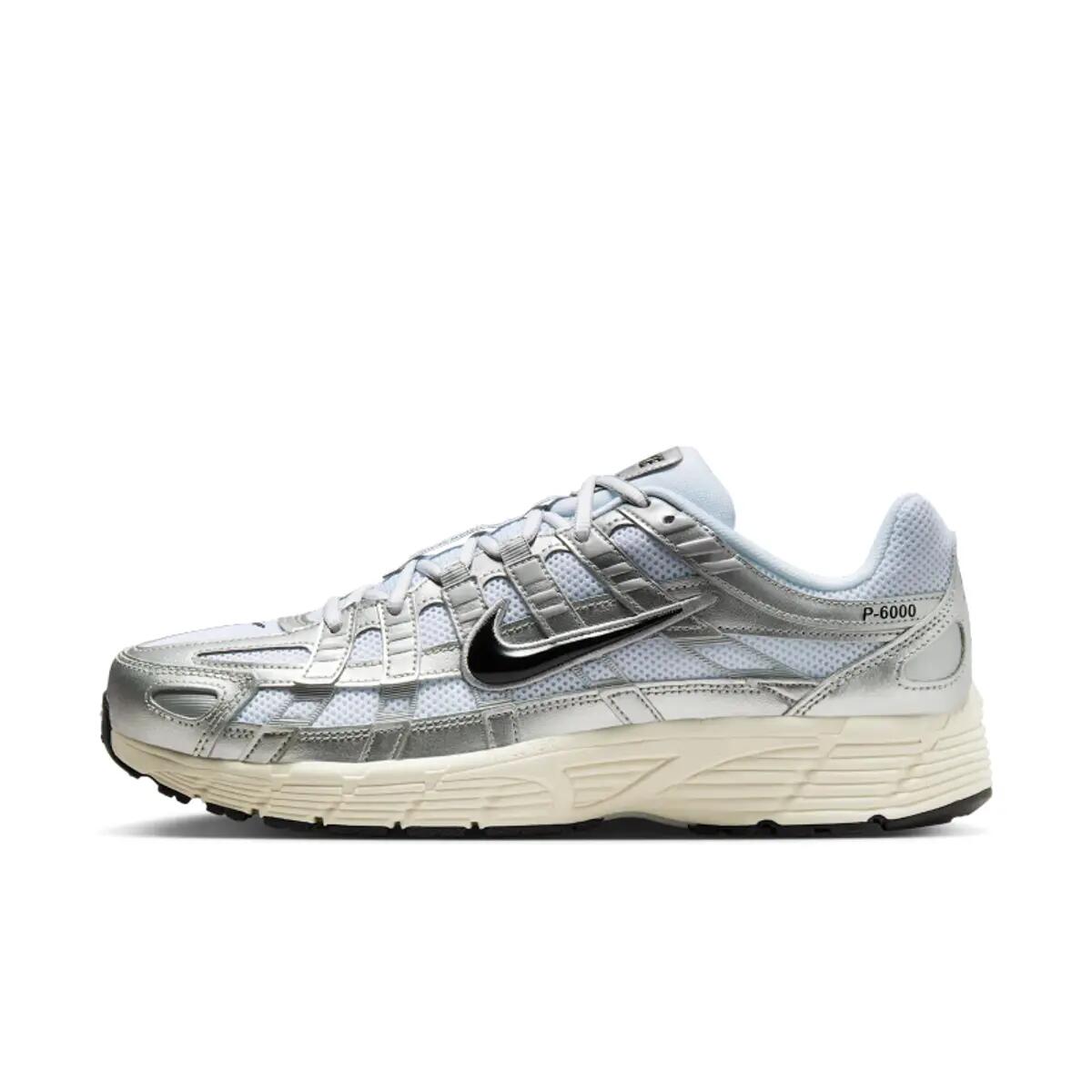 Nike P 6000 White Metallic Silver Flat Silver Black 3/6