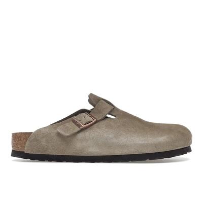 Clogs - casual - dames - boston - suède, soft voetbed - suede taupe.