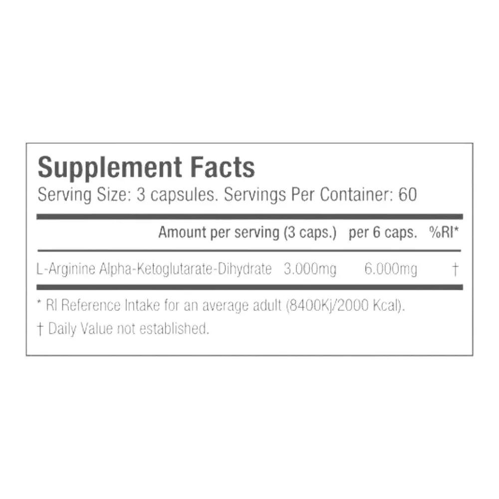 Suplemento - Fitness - Unisexo - Arginina AKG 3000 mg - 180 cápsulas 2/2