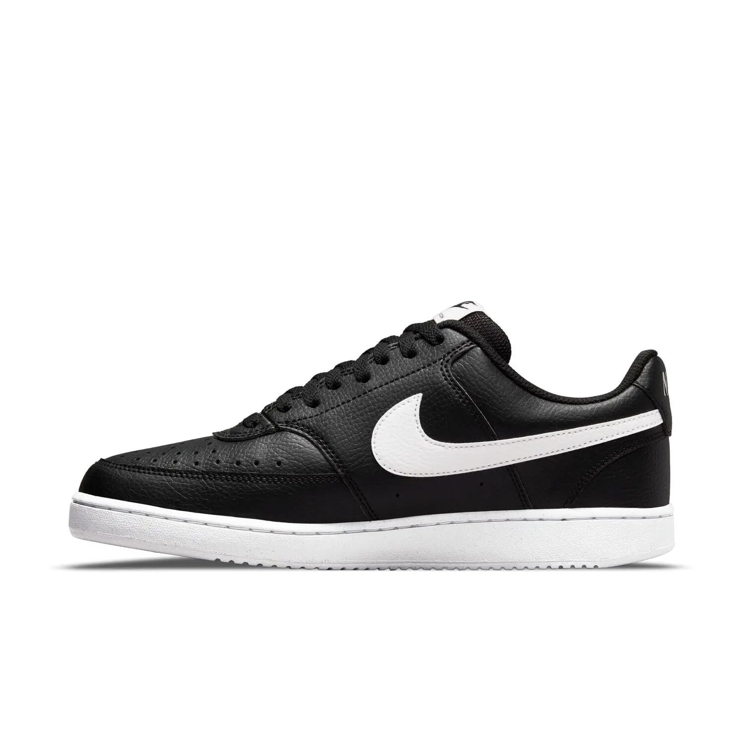 Heren Court Vision Synthetisch Leren Trainers (Zwart, Wit) 9/10