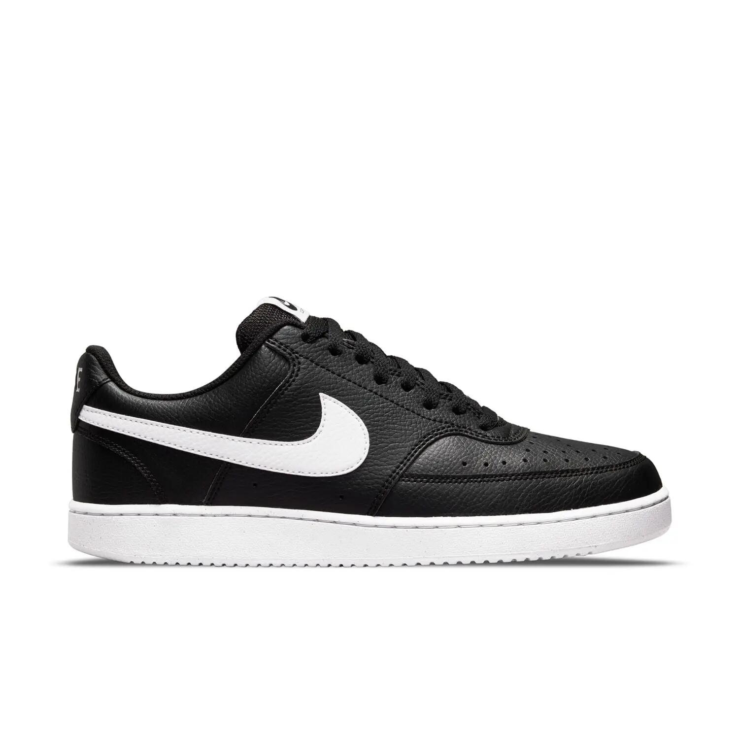 Heren Court Vision Synthetisch Leren Trainers (Zwart, Wit) 8/10