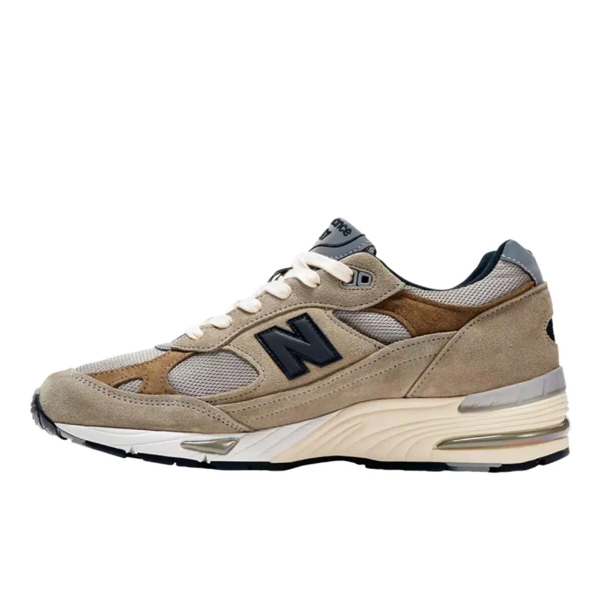 Herren - Laufen - Schuhe - Bequem, Made in UK - 991 JJJJound - Grau/Oliv/Braun 3/5