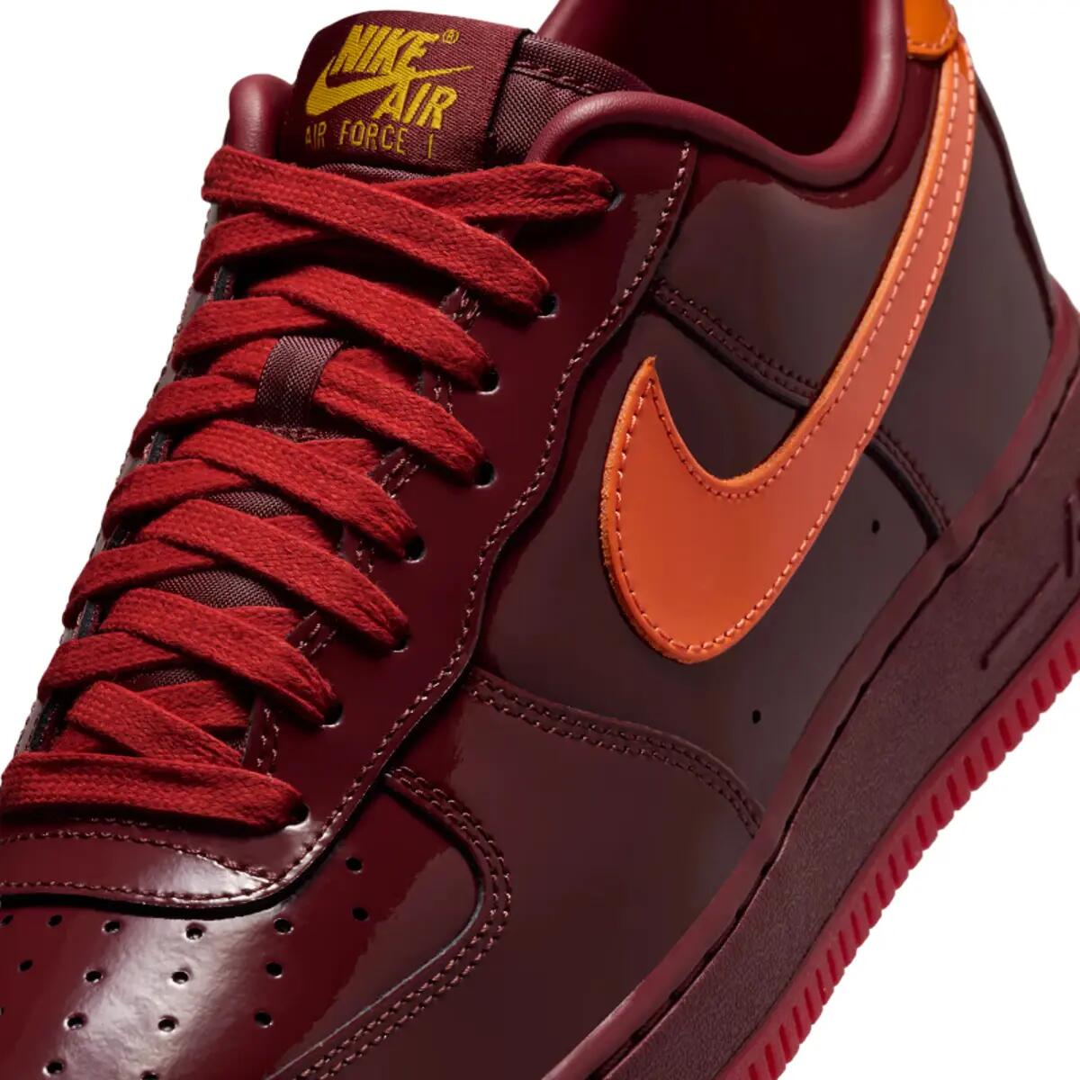 Chaussures  Air Force 1 Low Patent Leather Dark Team Red Safety Orange 6/6