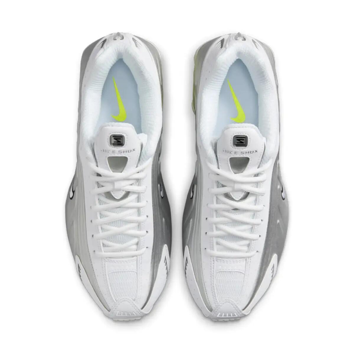 Nike Shox R4 White Metallic Silver Volt 4/6