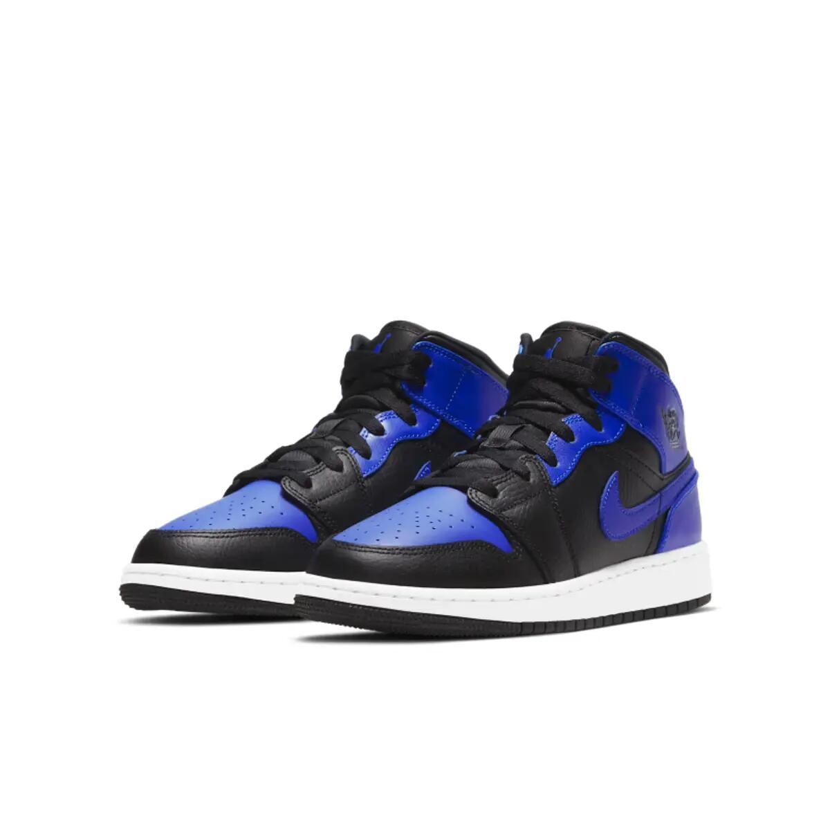 Zapatillas  1 Mid Black Royal Tumbled Leather 4/6