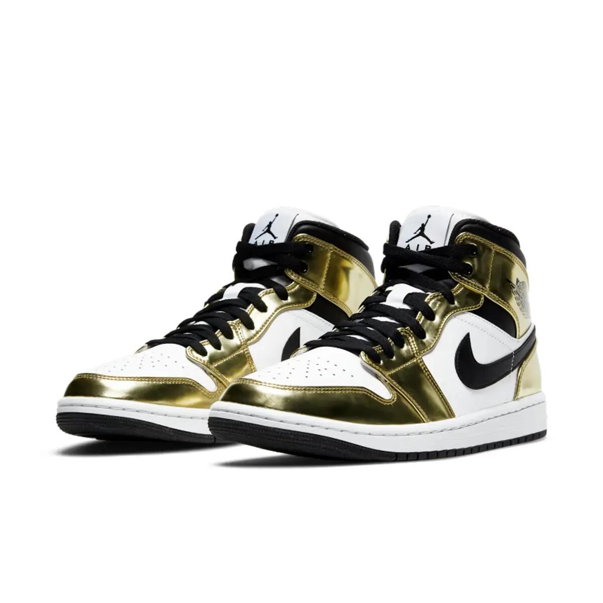 Chaussures  1 Mid Metallic Gold Black White 6/6