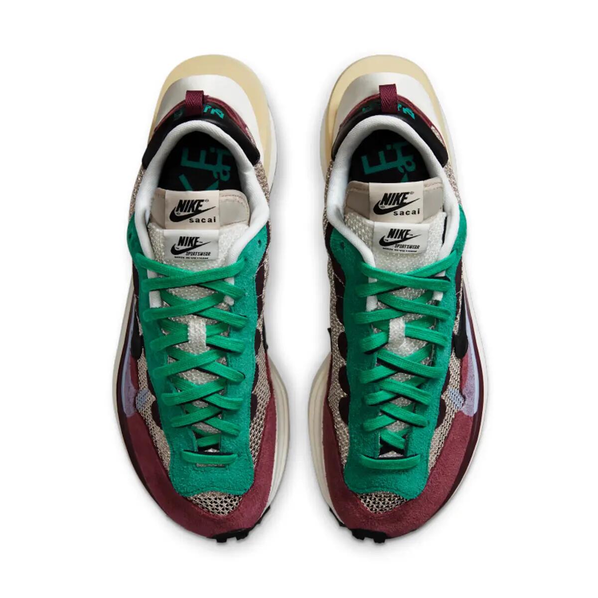 Chaussures  Sacai Vaporwaffle Villain Red Neptune Green 4/6