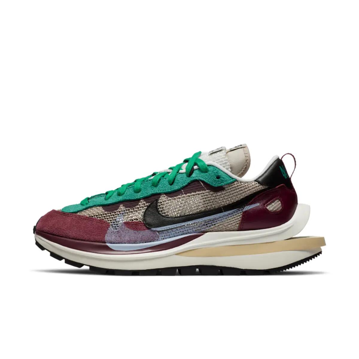 Chaussures  Sacai Vaporwaffle Villain Red Neptune Green 3/6