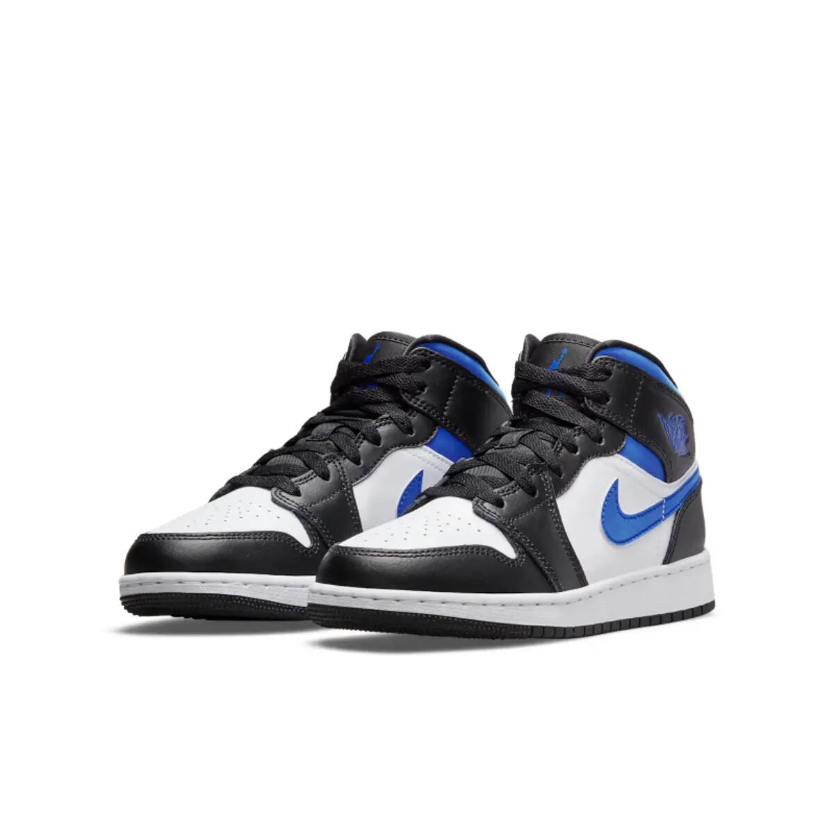 Air Jordan 1 Mid White Black Royal (GS) 4/6