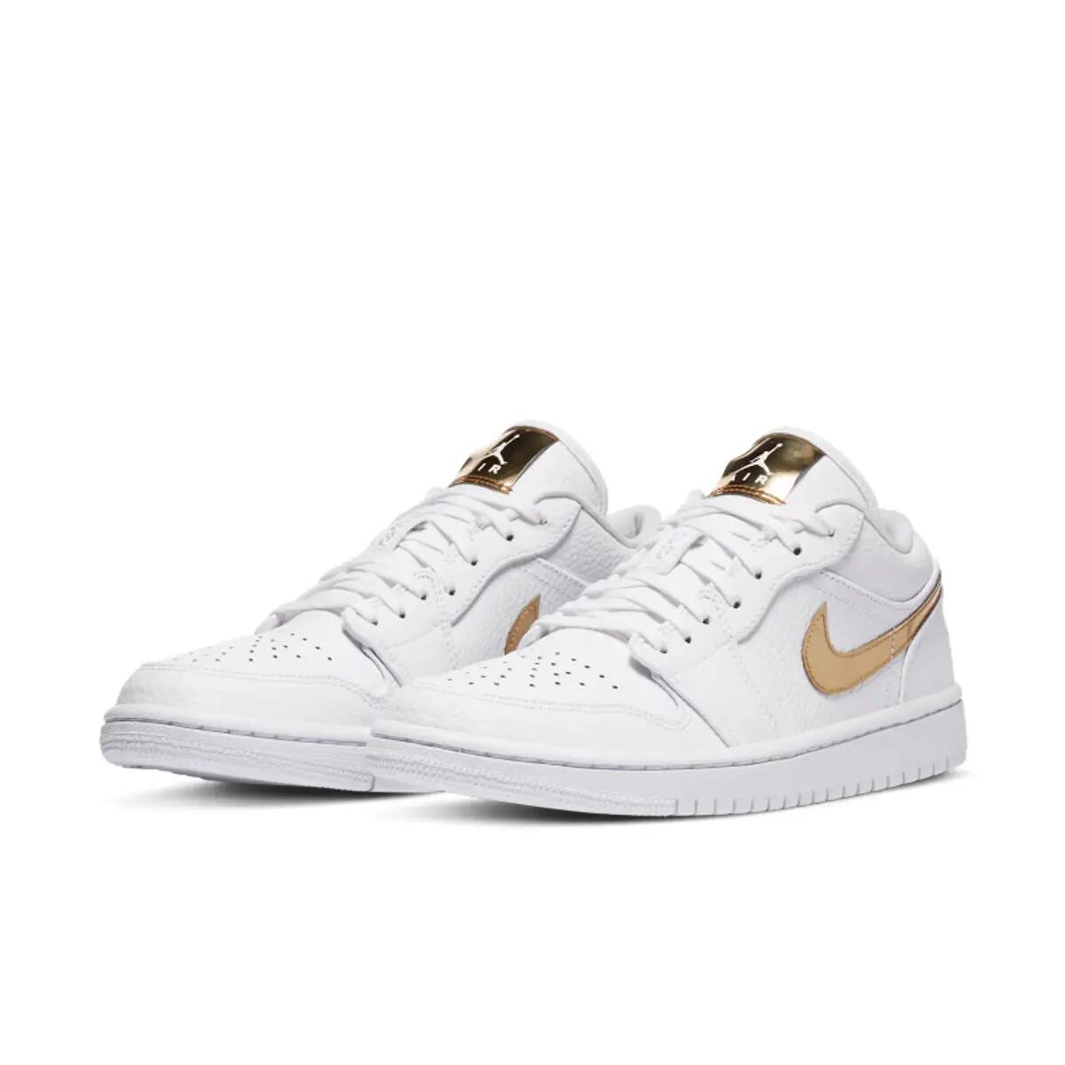 Buty Nike Air Jordan 1 Low SE Biały Metaliczny Złoty 4/6