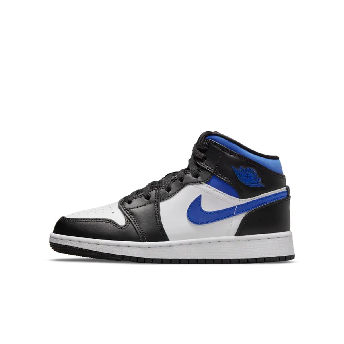 Air Jordan 1 Mid White Black Royal (GS) 3/6