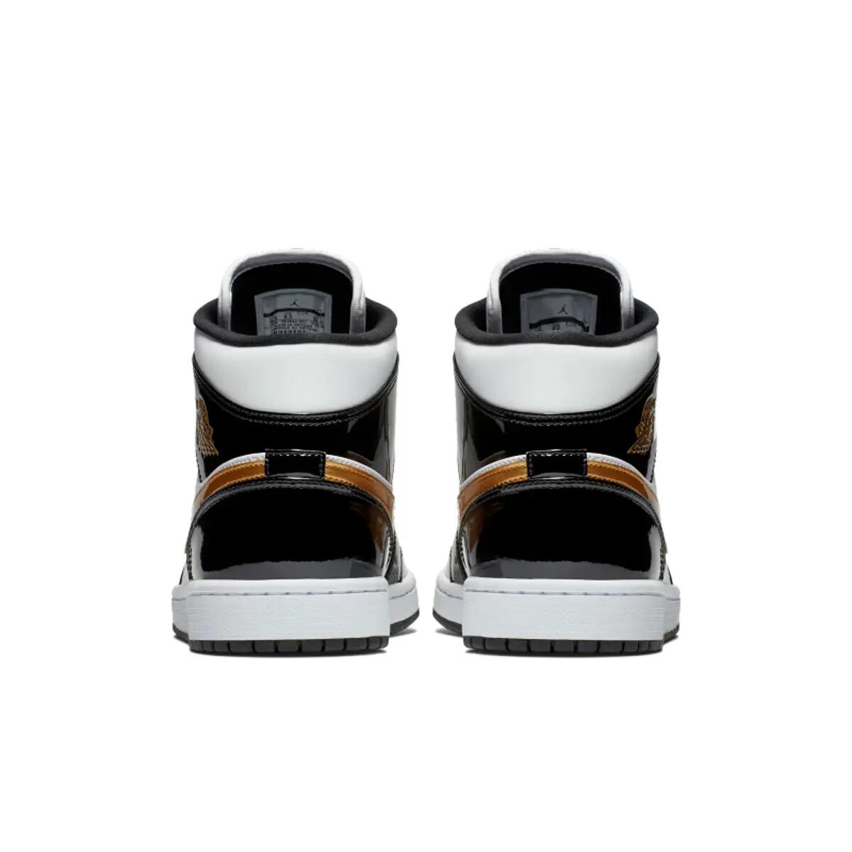 Zapatillas  1 Mid Patent Black White Gold 6/6