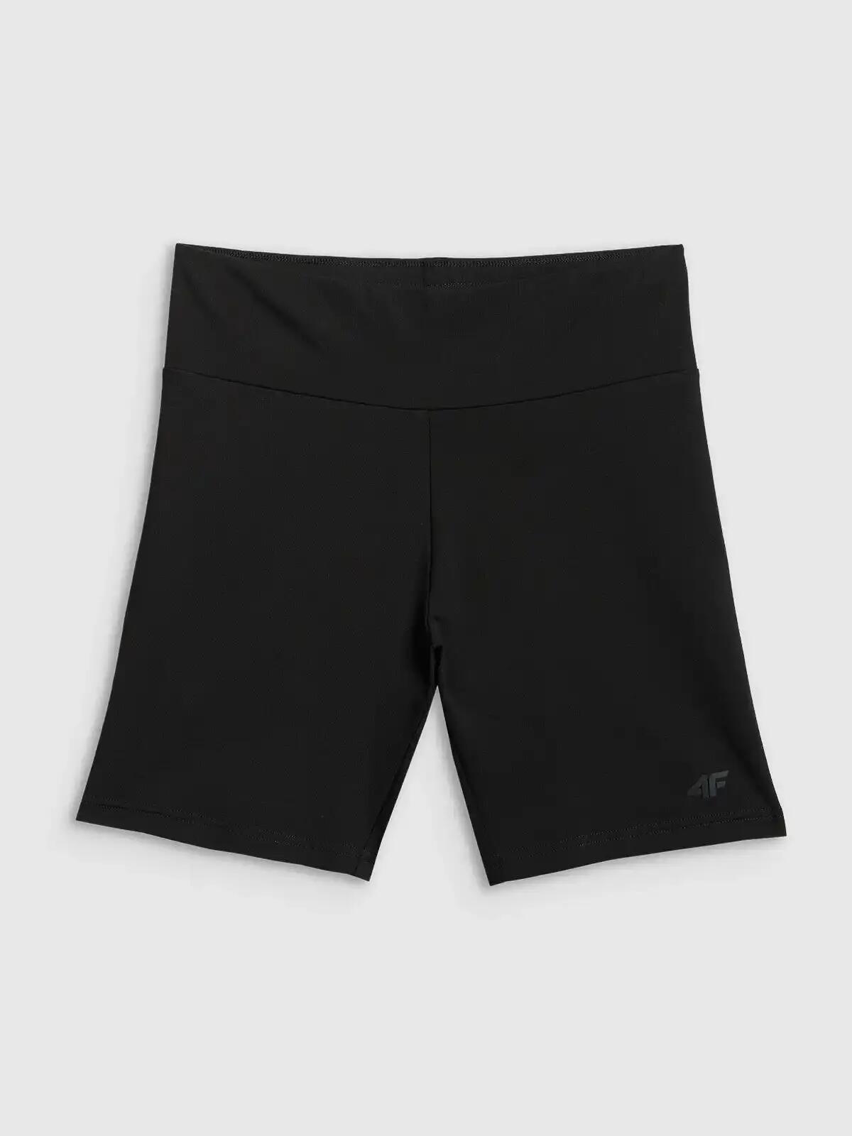 KOLARKI DAMSKIE 4F LEGGINSY KRÓTKIE SPODENKI NA LATO  F031  KRÓTKIE KOLOR CZARNY 2/4