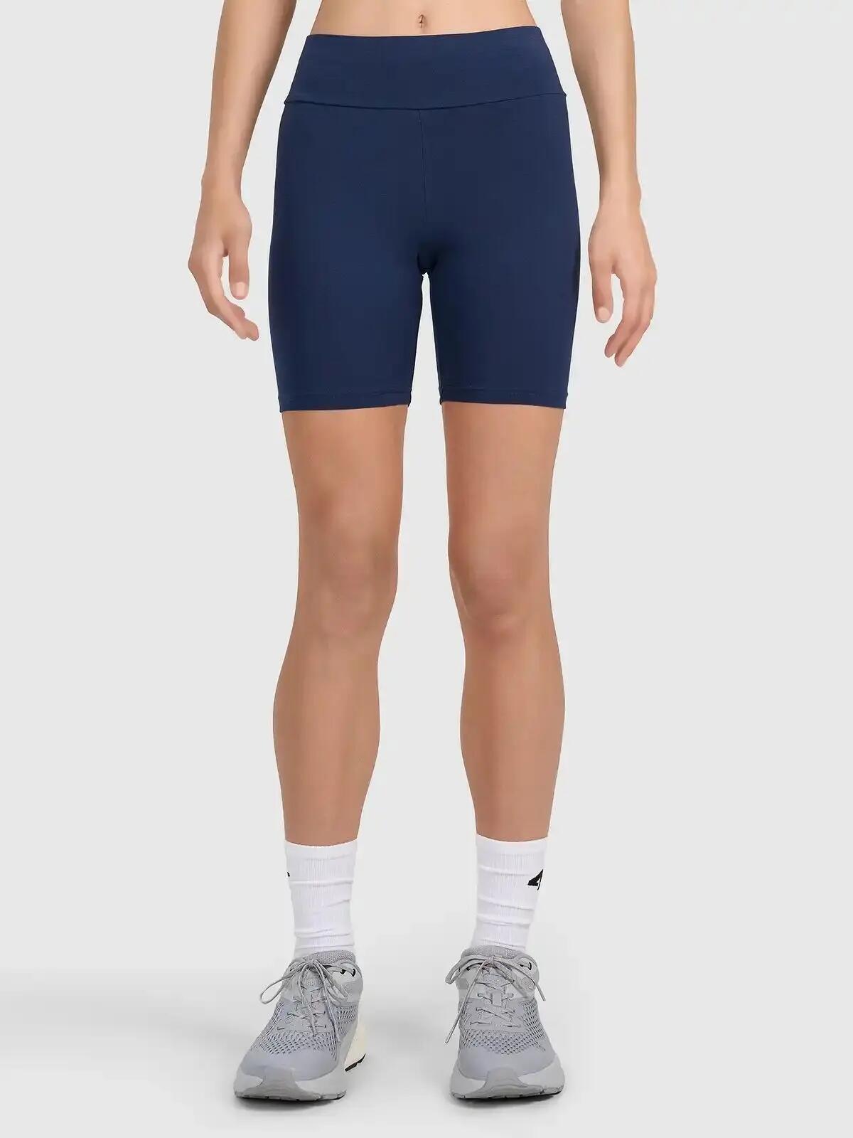 KOLARKI DAMSKIE 4F LEGGINSY KRÓTKIE SPODENKI KRÓTKIE KOLOR NIEBIESKI 3/6