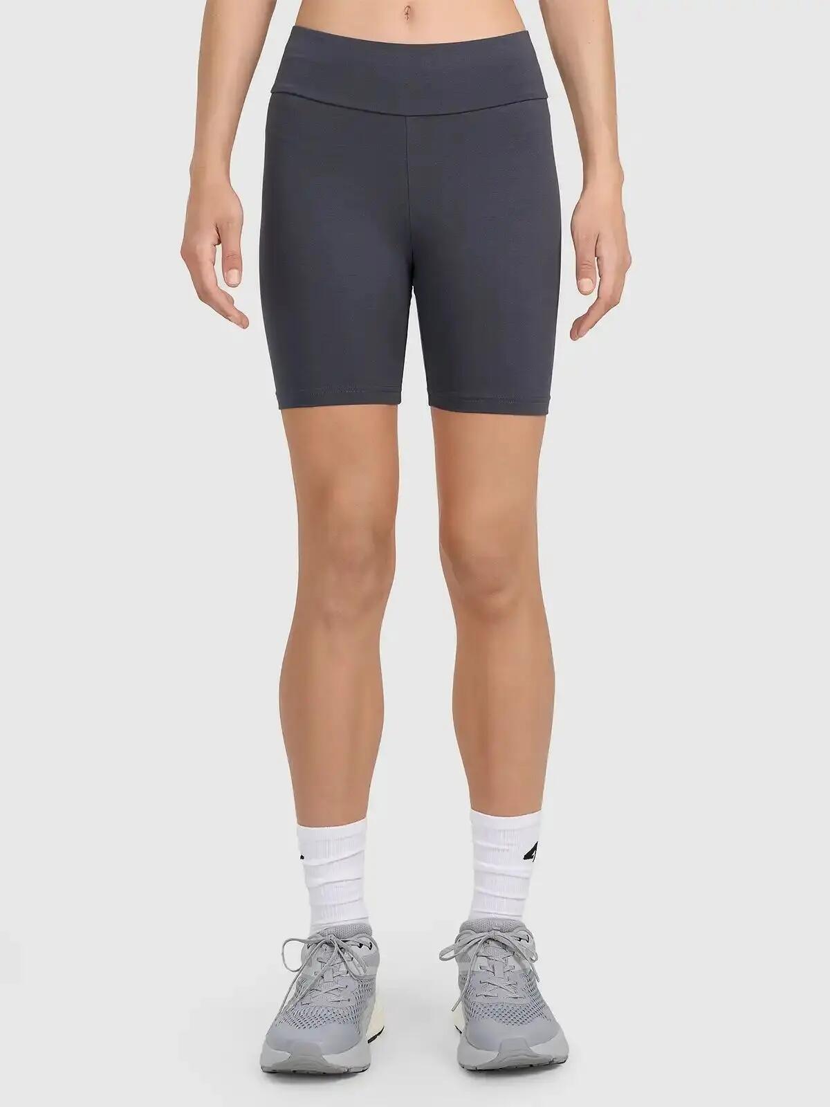 KOLARKI DAMSKIE 4F LEGGINSY KRÓTKIE SPODENKI NA LATO  F031  KRÓTKIE KOLOR SZARY 3/6