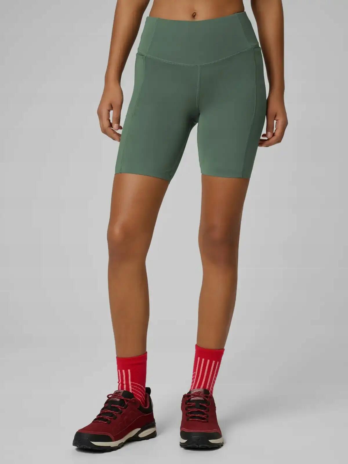LEGGINSY DAMSKIE 4F KRÓTKIE KOLARKI SZYBKOSCHNĄCE  PRZED KOLANO KOLOR ZIELONY 5/13