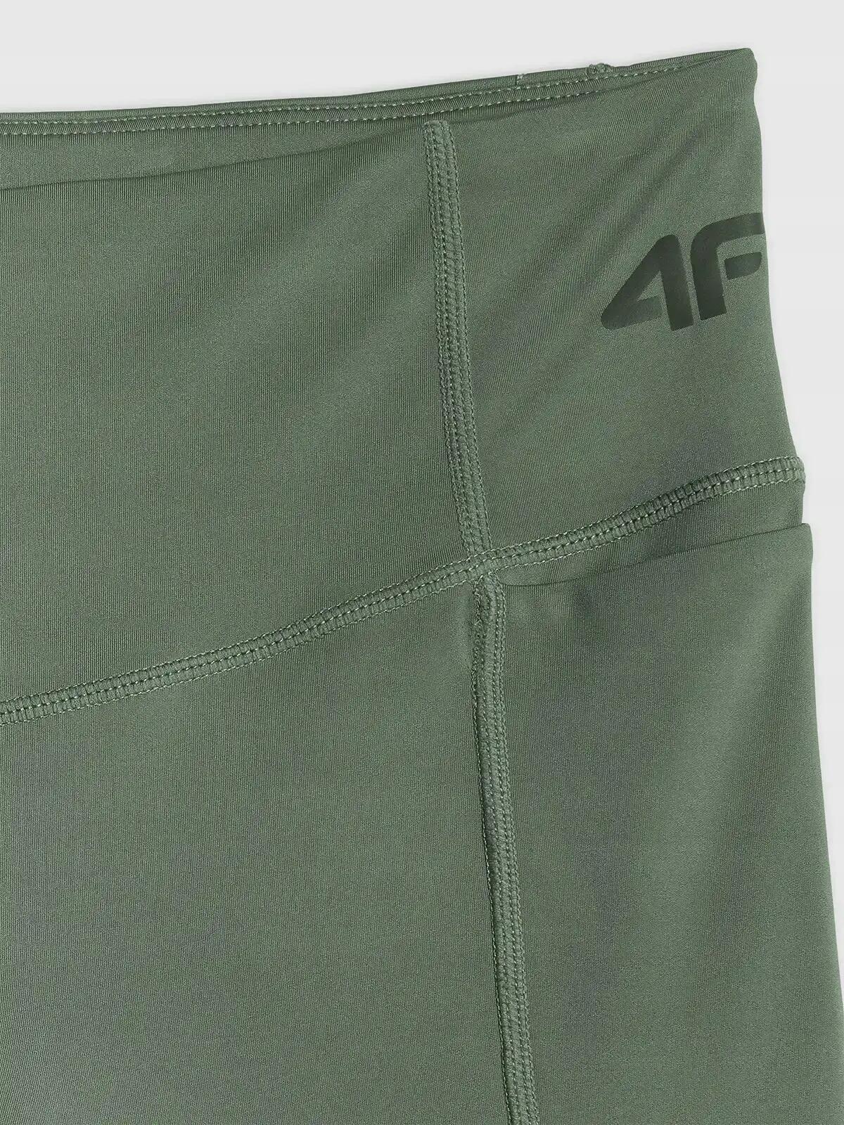 LEGGINSY DAMSKIE 4F KRÓTKIE KOLARKI SZYBKOSCHNĄCE  PRZED KOLANO KOLOR ZIELONY 11/13