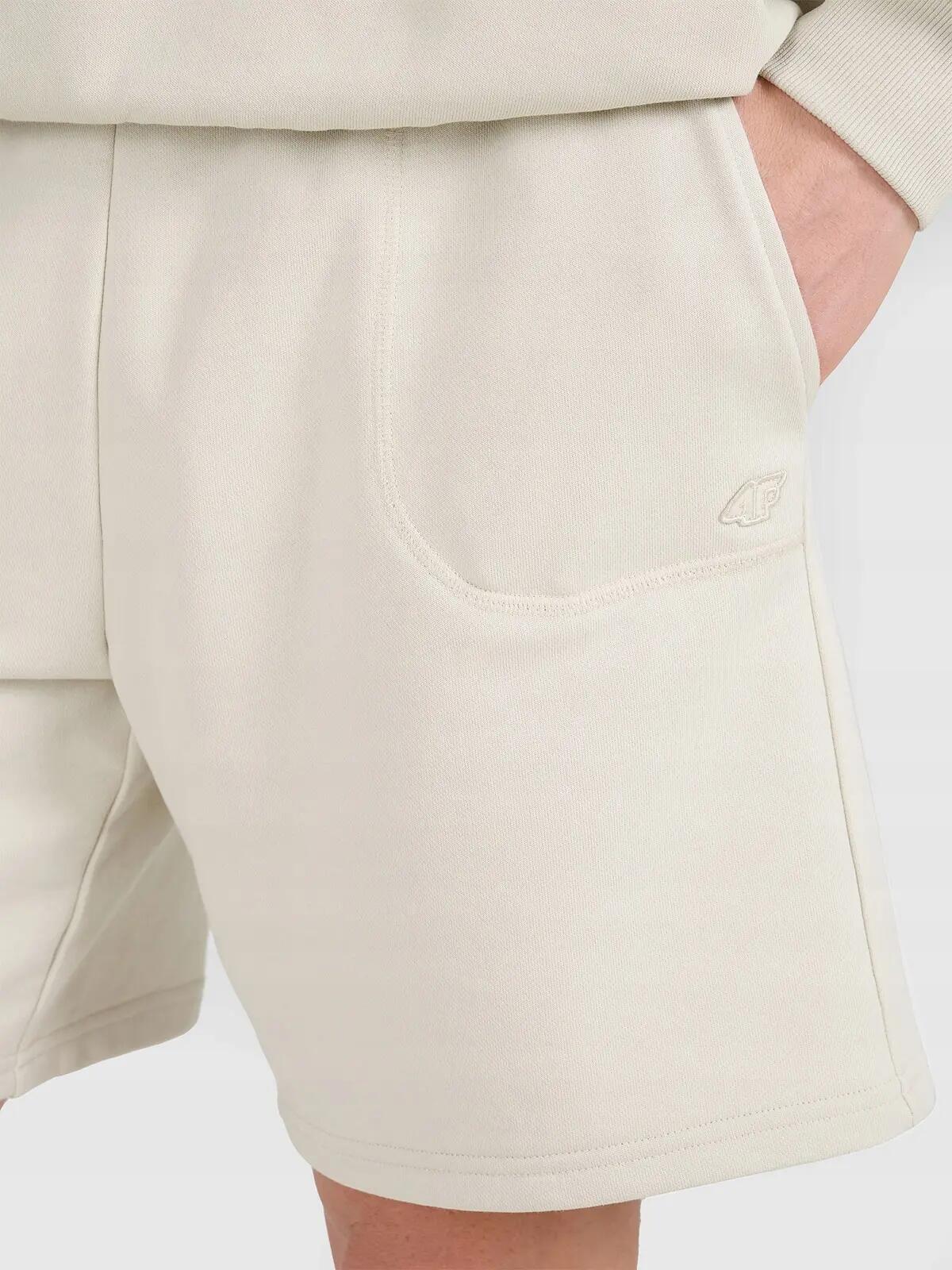SPODENKI UNISEX 4F DRESOWE BAWEŁNIANE SPORTSTYLE TSHOU544   KRÓTKIE KOLOR BEŻOWY 7/13