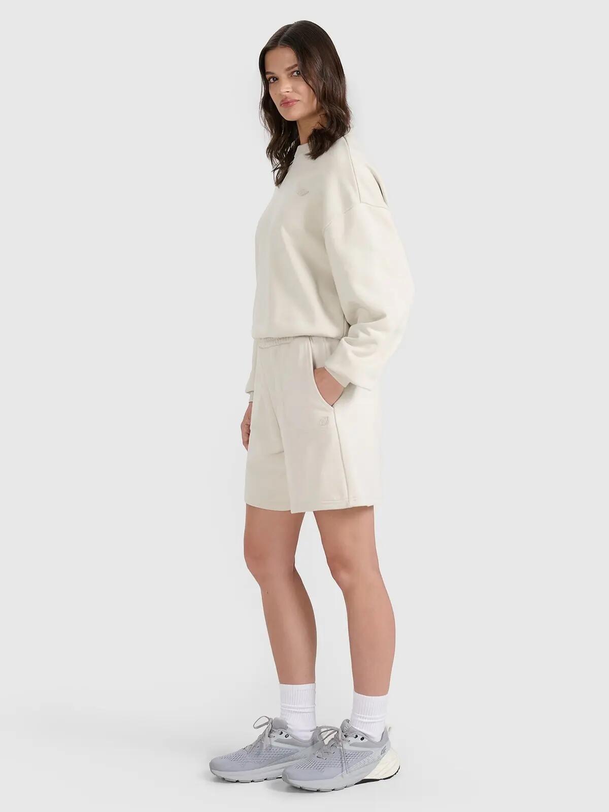 SPODENKI UNISEX 4F DRESOWE BAWEŁNIANE SPORTSTYLE TSHOU544   KRÓTKIE KOLOR BEŻOWY 6/13