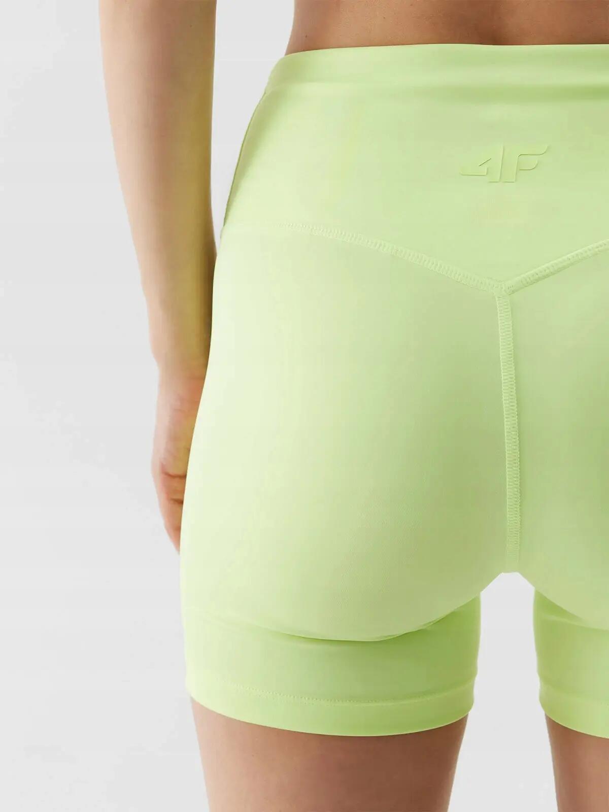 SPODENKI DAMSKIE 4F TRENINGOWE LEGGINSY KRÓTKIE KOLARKI KRÓTKIE KOLOR ZIELONY 7/10