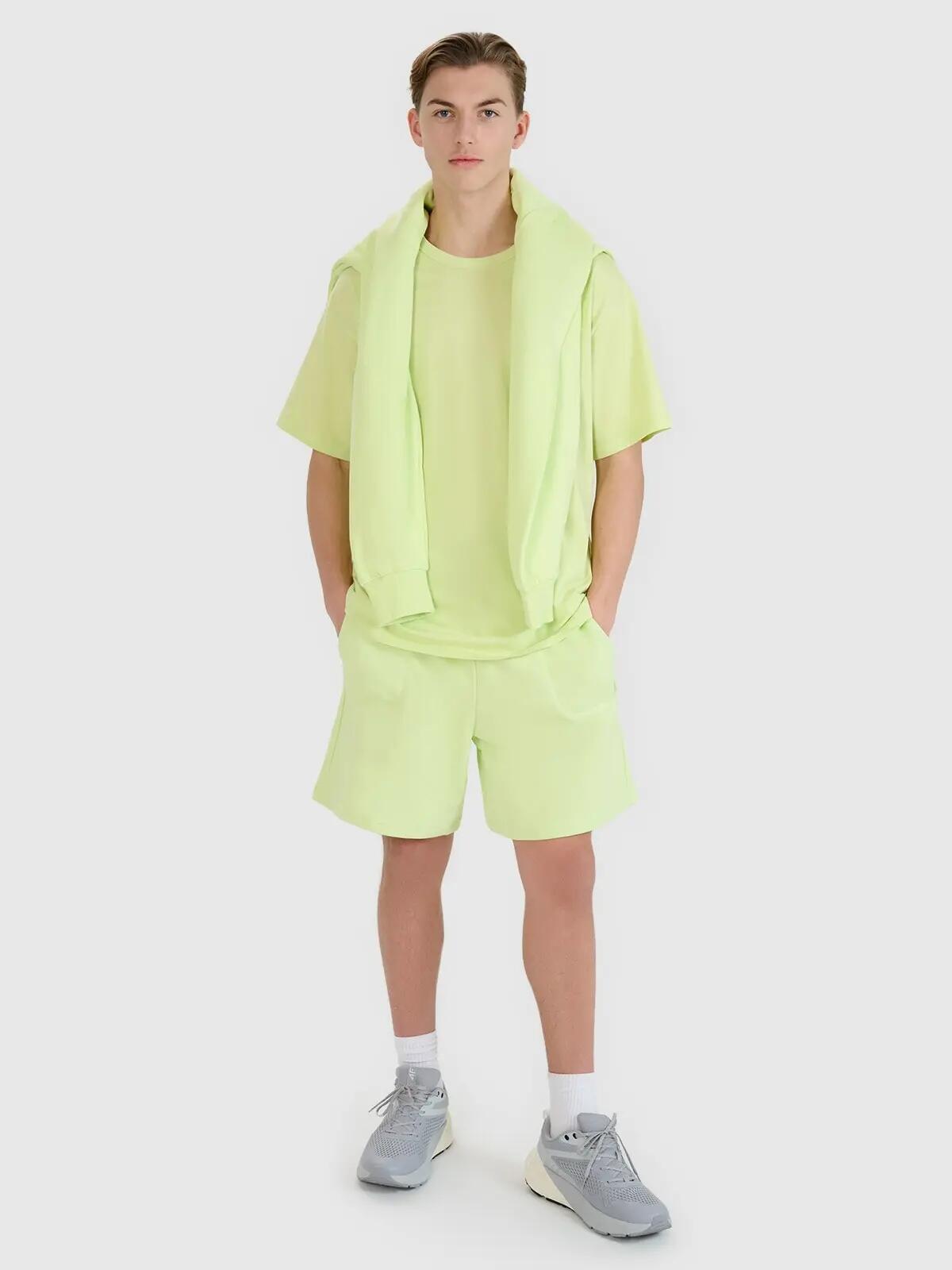 SPODENKI UNISEX 4F DRESOWE BAWEŁNIANE SPORTSTYLE KRÓTKIE KOLOR ZIELONY 3/13