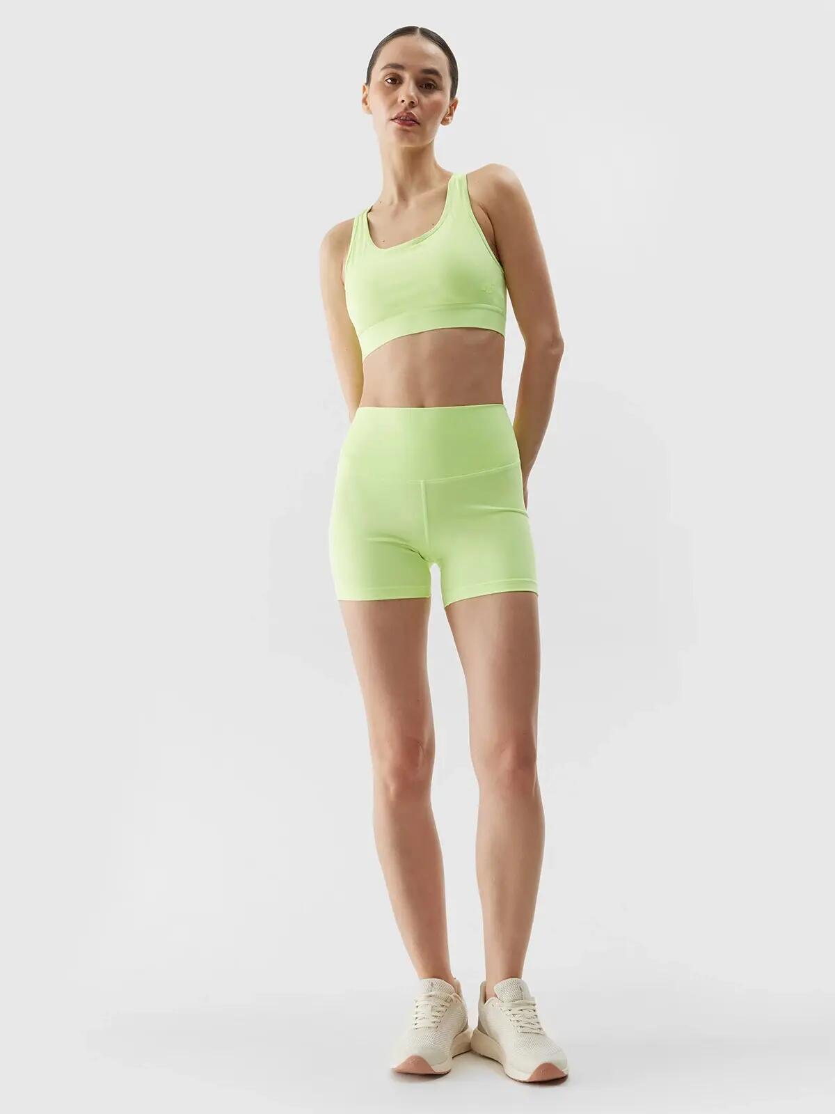 SPODENKI DAMSKIE 4F TRENINGOWE LEGGINSY KRÓTKIE KOLARKI KRÓTKIE KOLOR ZIELONY 5/10