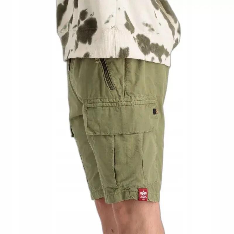 MĘSKIE SPODENKI ALPHA INDUSTRIES RIPSTOP JOGGER SHORT PRZED KOLANO ZIELONE 2/6