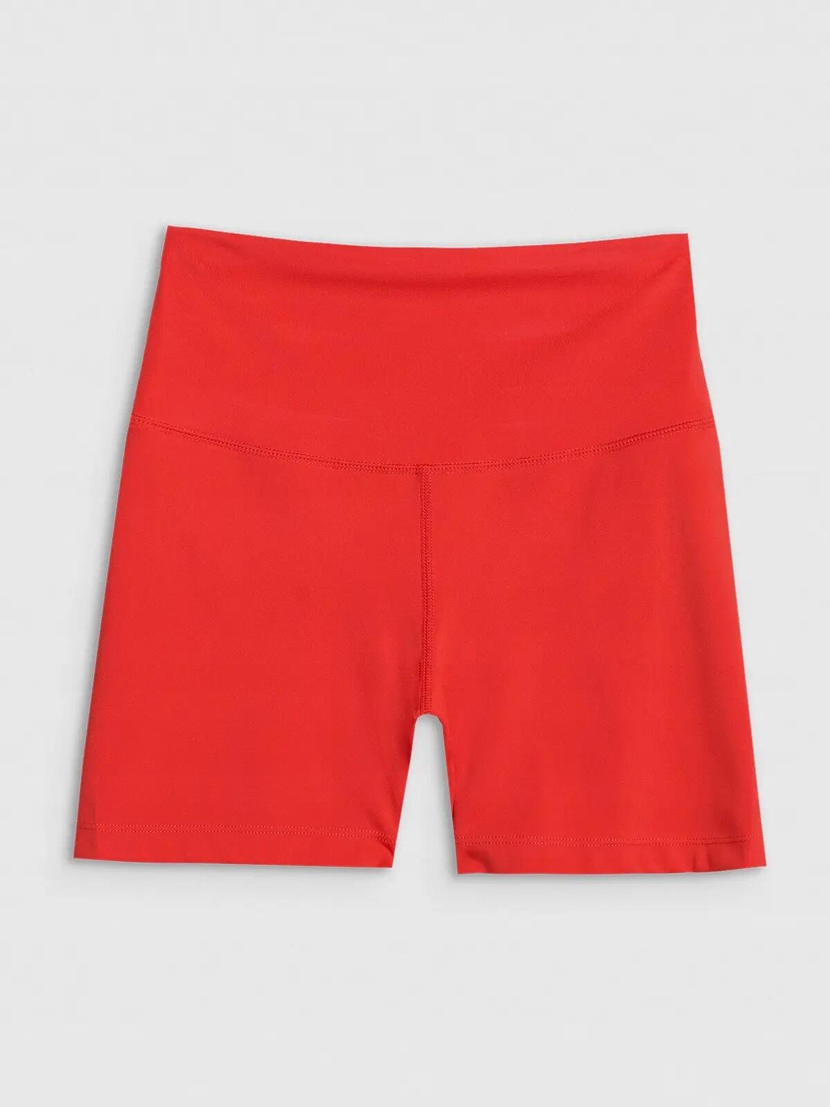 SPODENKI DAMSKIE 4F TRENINGOWE LEGGINSY KRÓTKIE KOLARKI KRÓTKIE CZERWONE 8/10