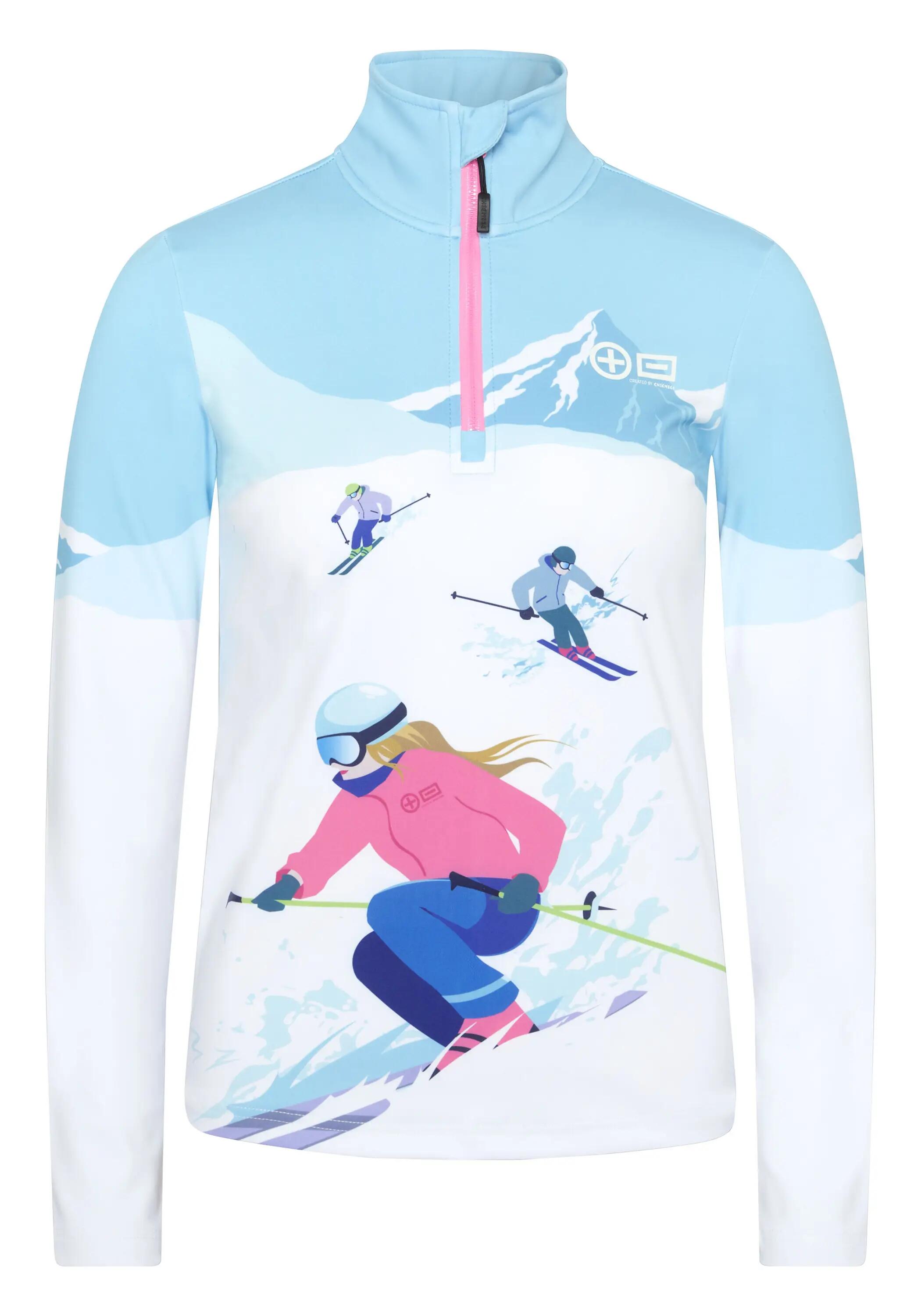 Fleecepullover mit großem Bergenmotiv 1/6
