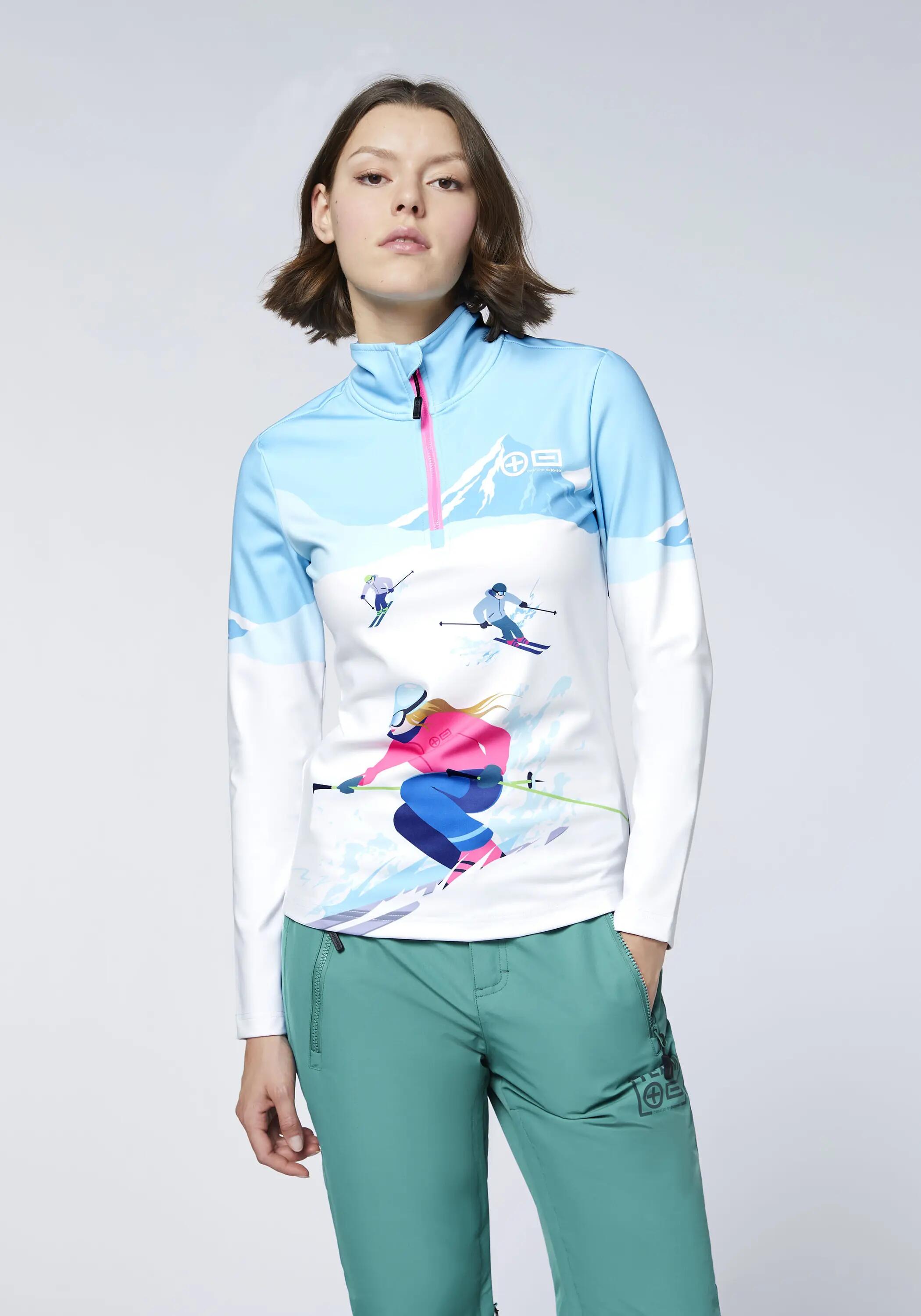 Fleecepullover mit großem Bergenmotiv 3/6