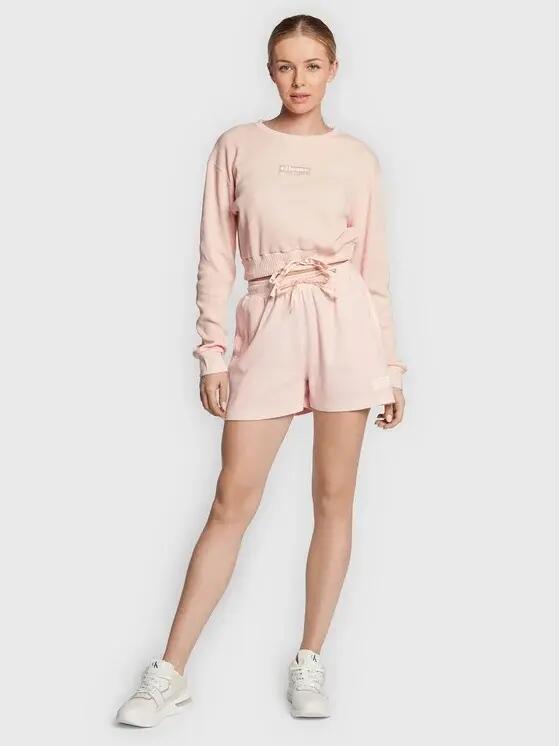 BLUZA DAMSKA ELLESSE SPORTOWA KRÓTKA WIĄZANA LUSSO CROP  KOLOR RÓŻOWY 4/5