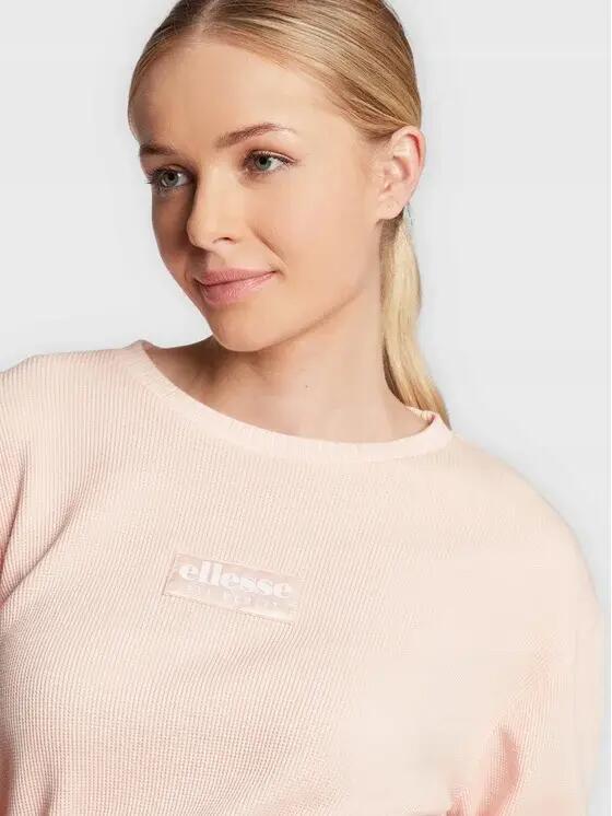 BLUZA DAMSKA ELLESSE SPORTOWA KRÓTKA WIĄZANA LUSSO CROP  KOLOR RÓŻOWY 3/5