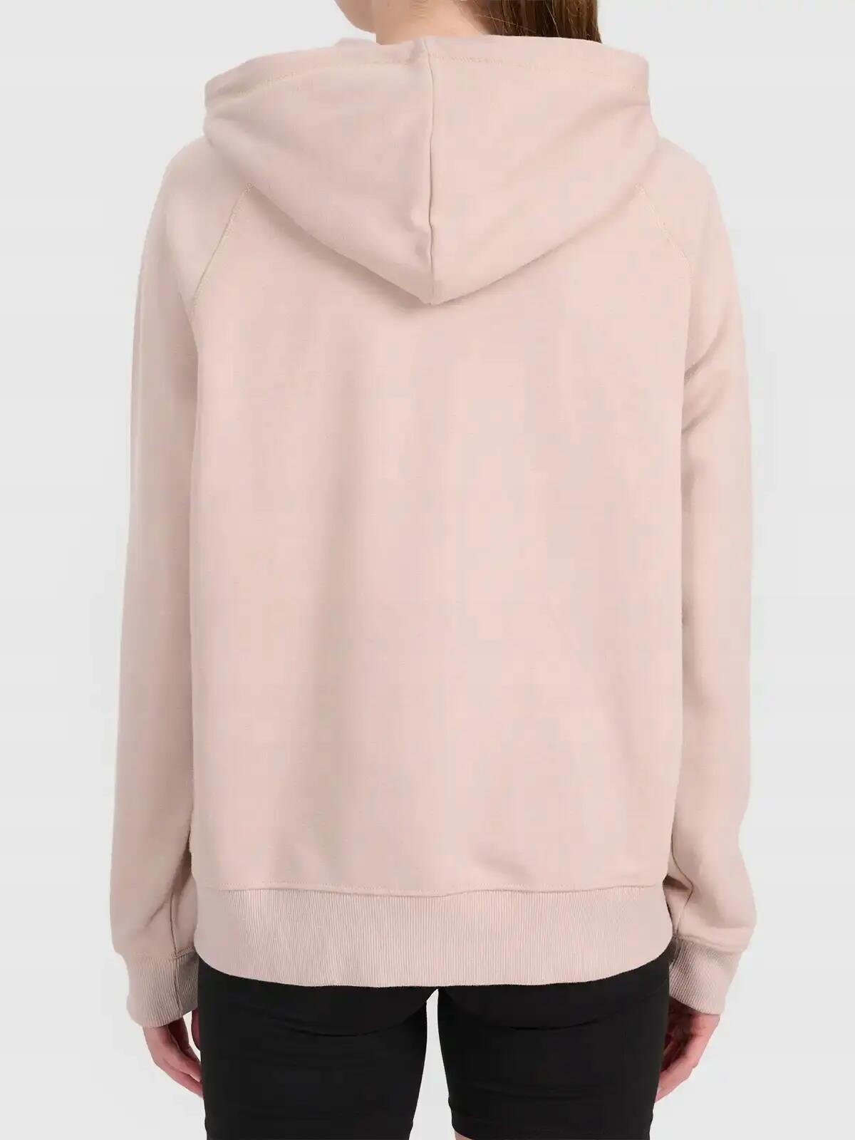 BLUZA DAMSKA 4F DRESOWA ROZPINANA Z KAPTUREM BASIC  KOLOR BEŻOWY 3/4