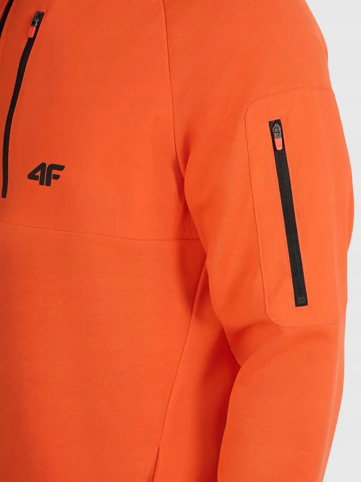 BLUZA MĘSKA ROZPINANA 4F Z KAPTUREM M2239  KOLOR POMARAŃCZOWY 4/5