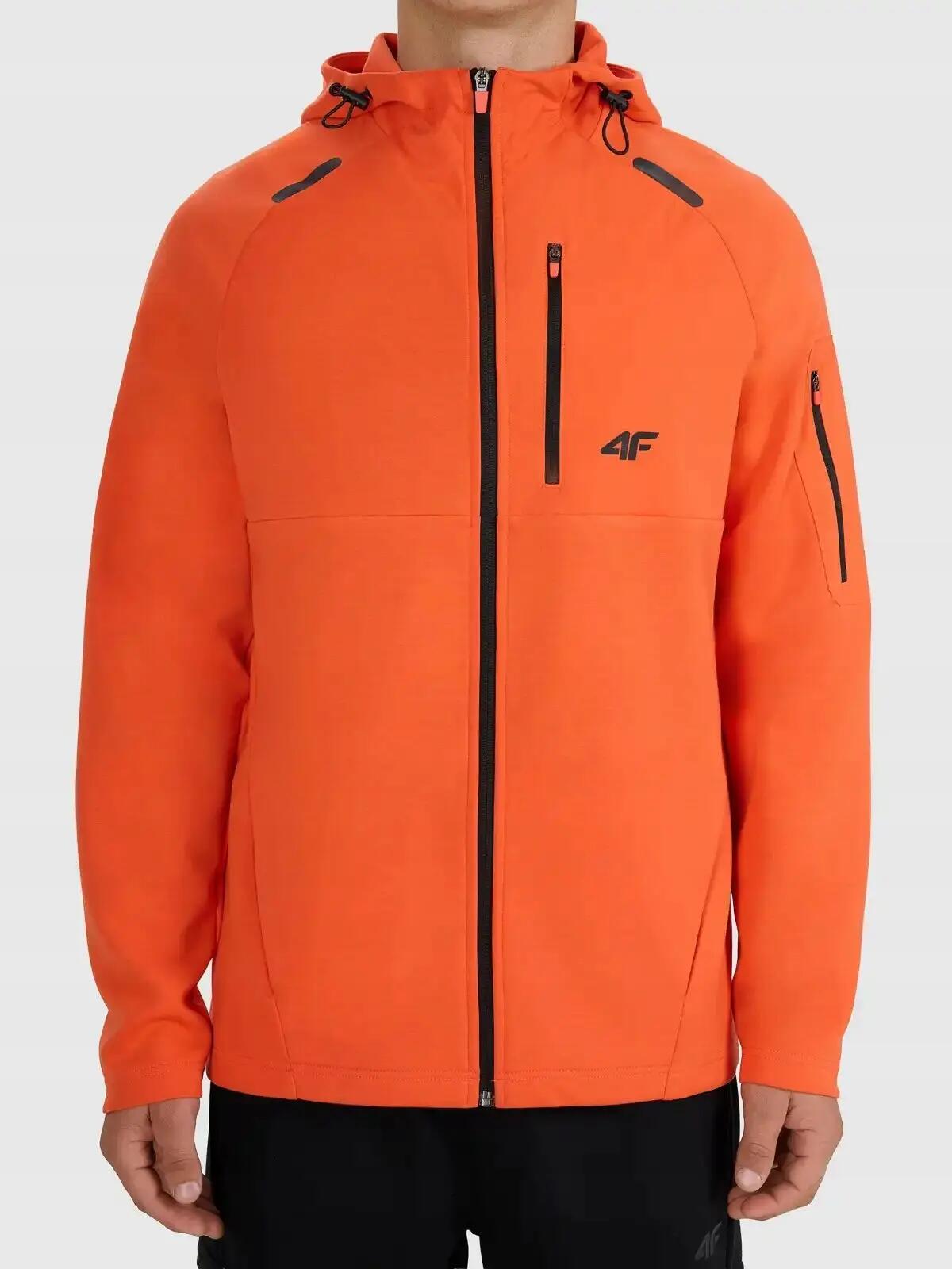 BLUZA MĘSKA ROZPINANA 4F Z KAPTUREM M2239  KOLOR POMARAŃCZOWY 2/5