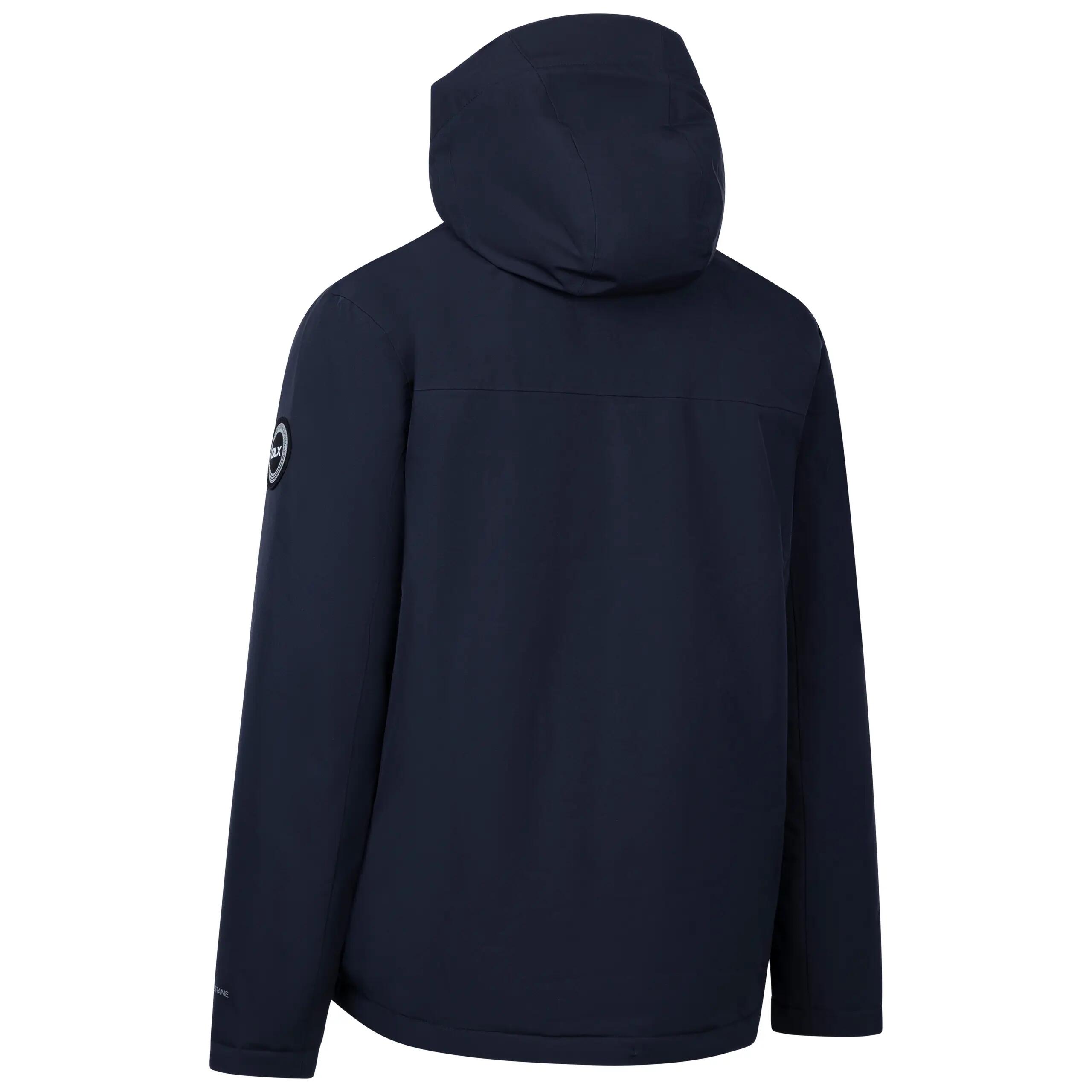 Mens Padded Rainwear Zip Pockets Hooded Windproof Waterproof Jacket - Oswarm 2/5