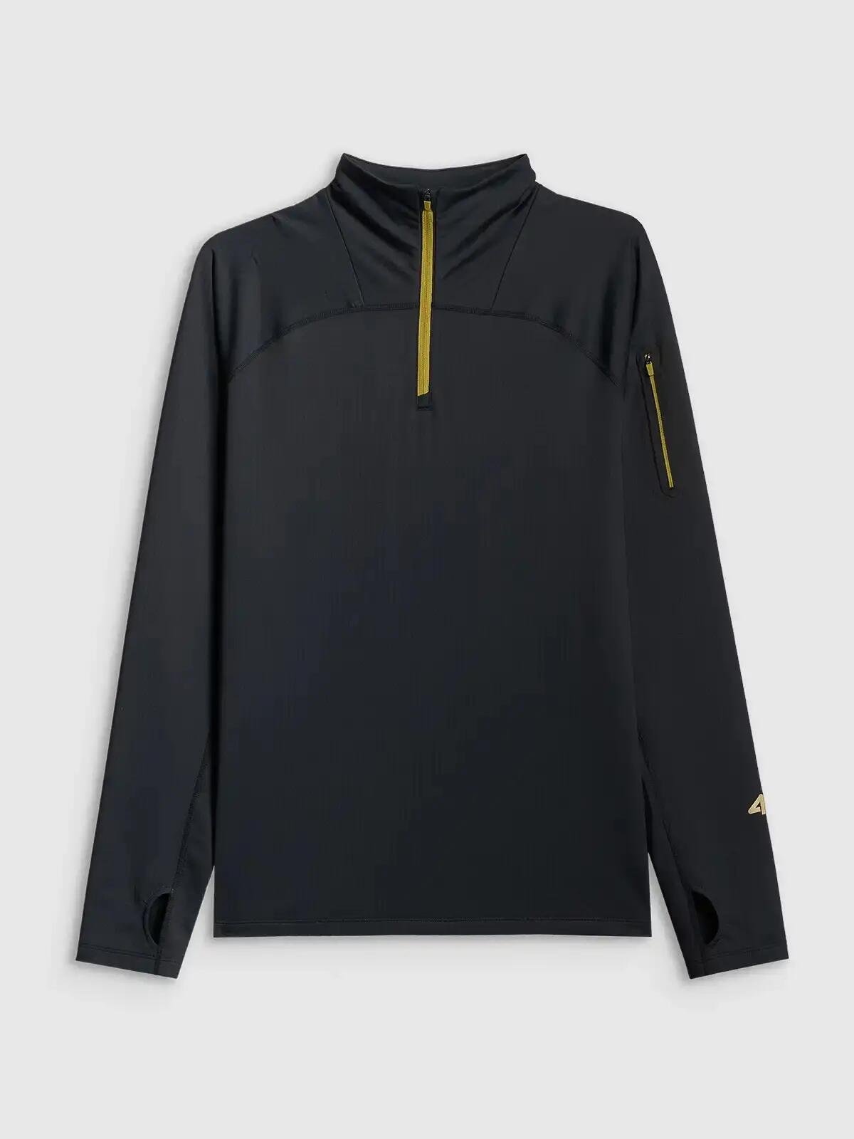 BLUZA MĘSKA TREKKINGOWA SPORTOWA 4F SZYBKOSCHNĄCA M639 SS26 KOLOR CZARNY 8/9