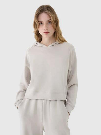 BLUZA DRESOWA DAMSKA 4F NIEROZPINANA Z KAPTUREM XXL TSWSF1562 KOLOR BEŻOWY
