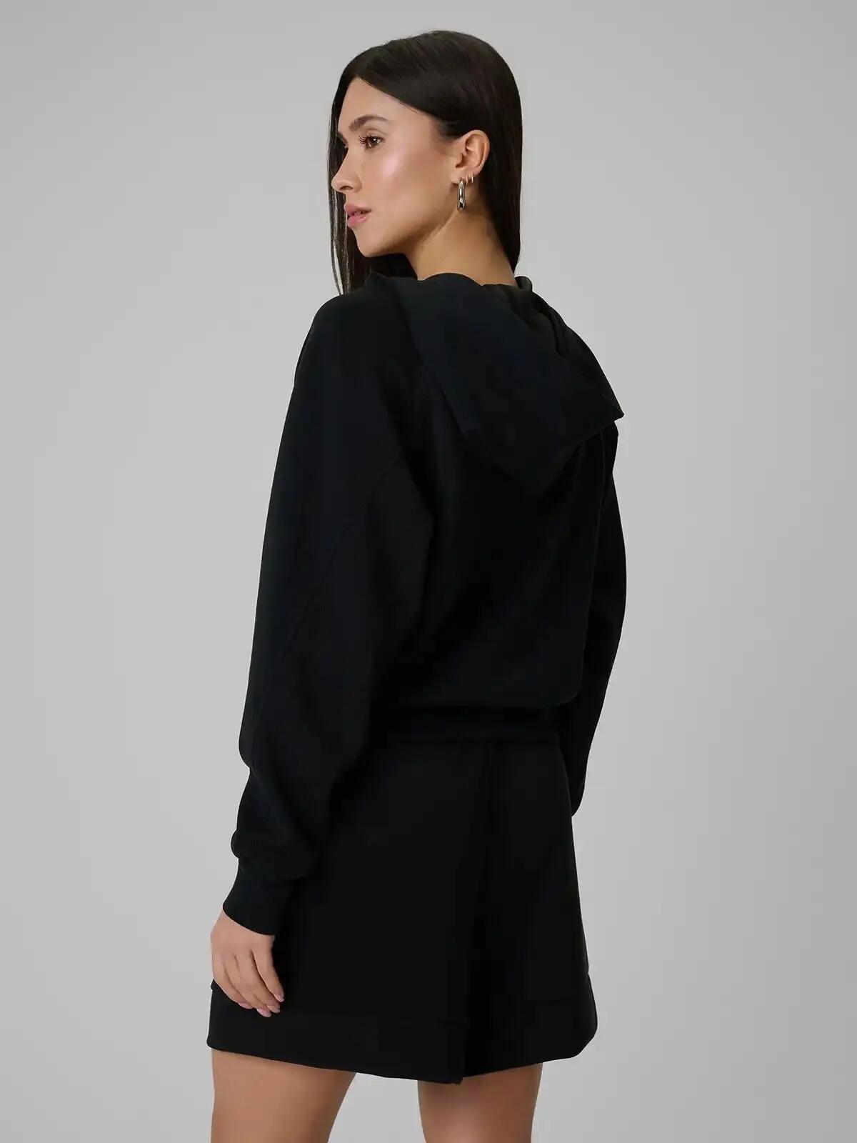 BLUZA DAMSKA DRESOWA 4F ROZPINANA Z KAPTUREM Z MODALEM KOLOR CZARNY 7/12