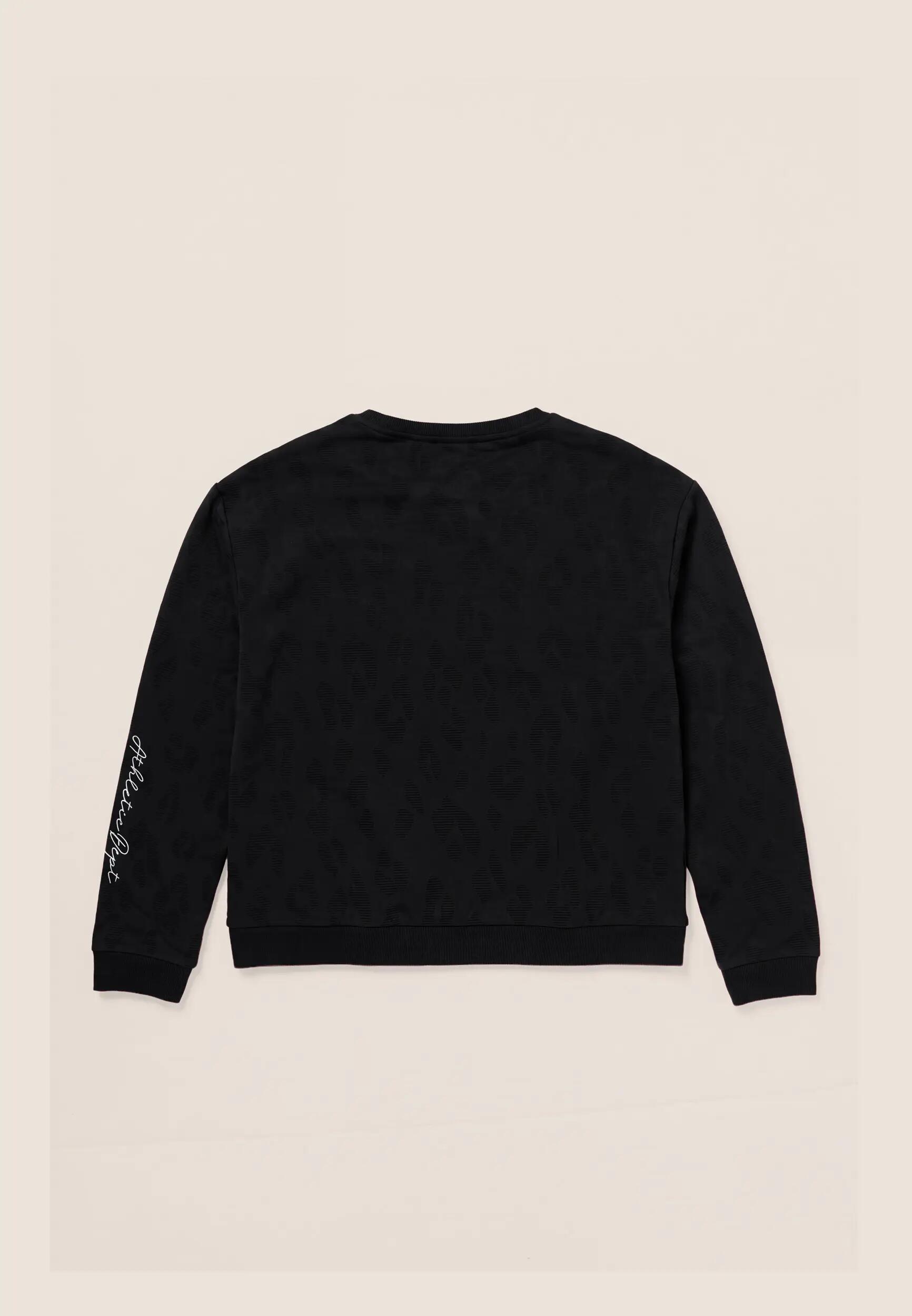 Sudadera de mujer de corte estándar con escote redondo y estampado de leopardo 2/3