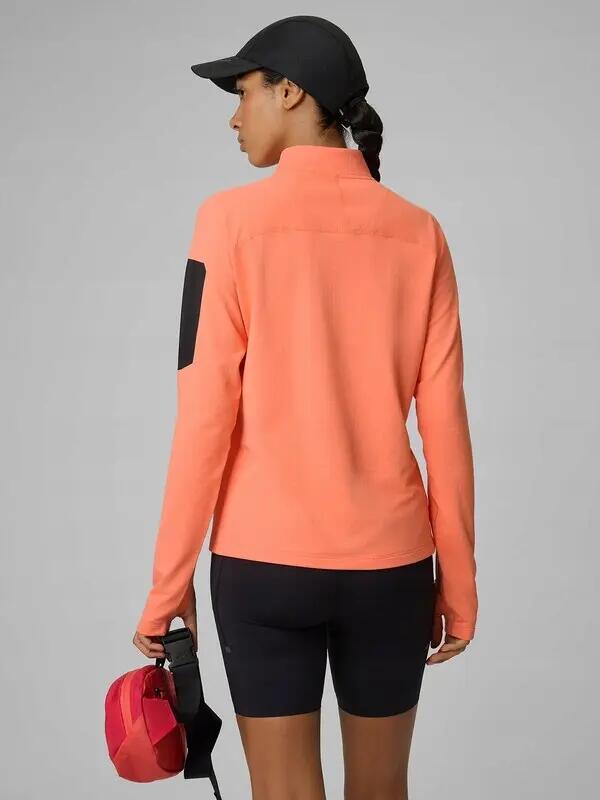 BLUZA TREKKINGOWA 4F SPORTOWA BEZ KAPTURA SZYBKOSCHNĄCA  KOLOR POMARAŃCZOWY 7/10