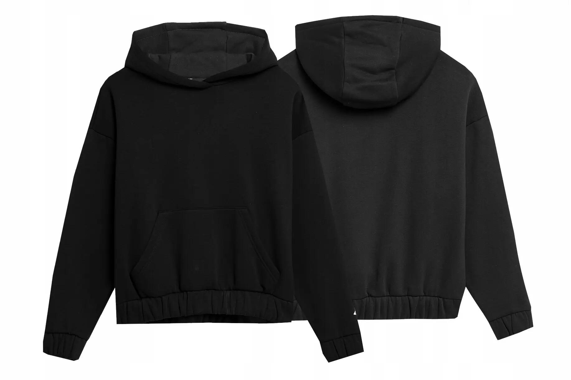 BLUZA DAMSKA 4F DRESOWA Z KAPTUREM NIEROZPINANA TSWSF255  KOLOR CZARNY 2/6