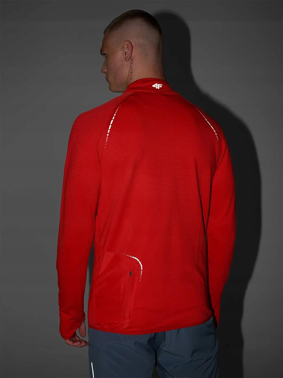BLUZA MĘSKA 4F SPORTOWA TRENINGOWA SZYBKOSCHNĄCA TFSWM575 XL  KOLOR CZERWONY 7/12